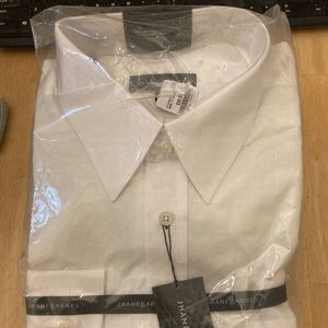 Cotton white dress shirt collared